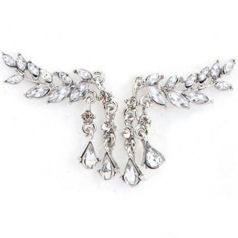 Crystal Leaves Earrings - Picture 2 of 3